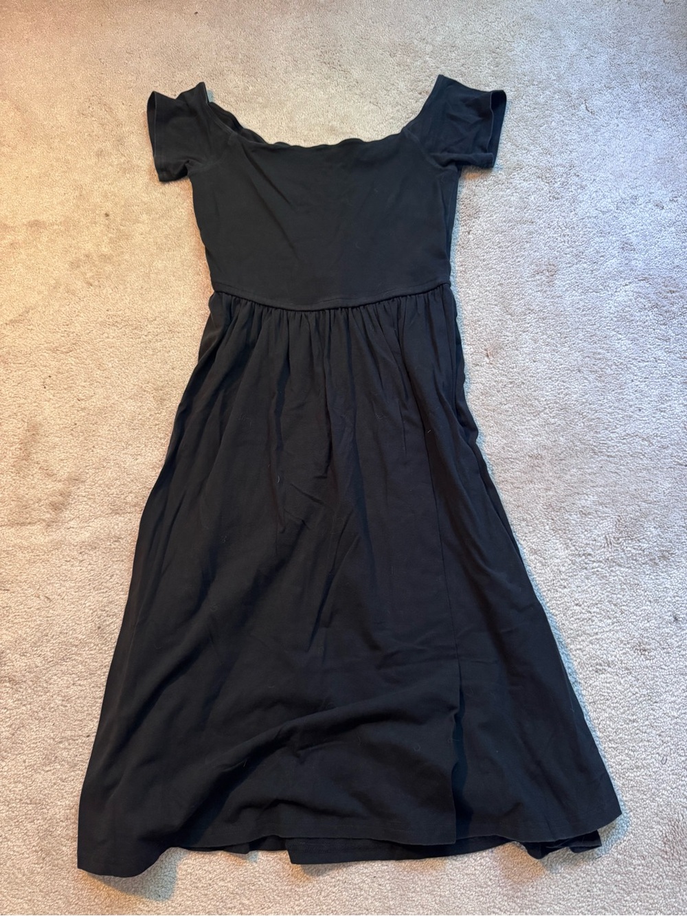 Who What Wear Black Short-Sleeve Midi Dress